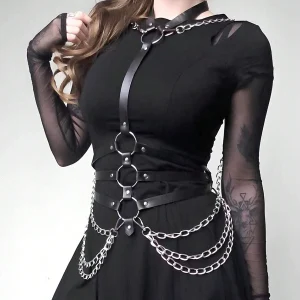 Women Trend Punk Belt Fashion Leather Waist Belt Female Street Style Decoration Body Chain Belt Gothic Clothing Accessories